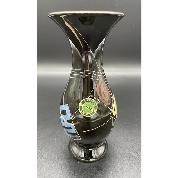 Herta Gertz BC Ceramics Northern Lights Vase 1950’s Canadian Pottery Geometric - Picture 2 of 10